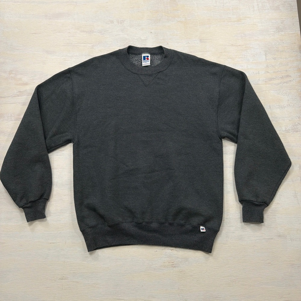Russell Athletic Sweatshirt Large Vintage Made in USA V-Stitch Charcoal Mens